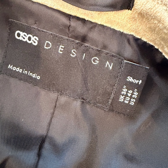 ASOS Design Gold Velvet Jacket - Picture 8 of 8